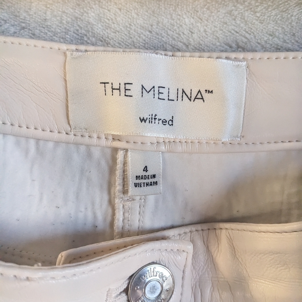 Wilfred The Melina Cream Vegan Leather Pants Size 4 Flaws